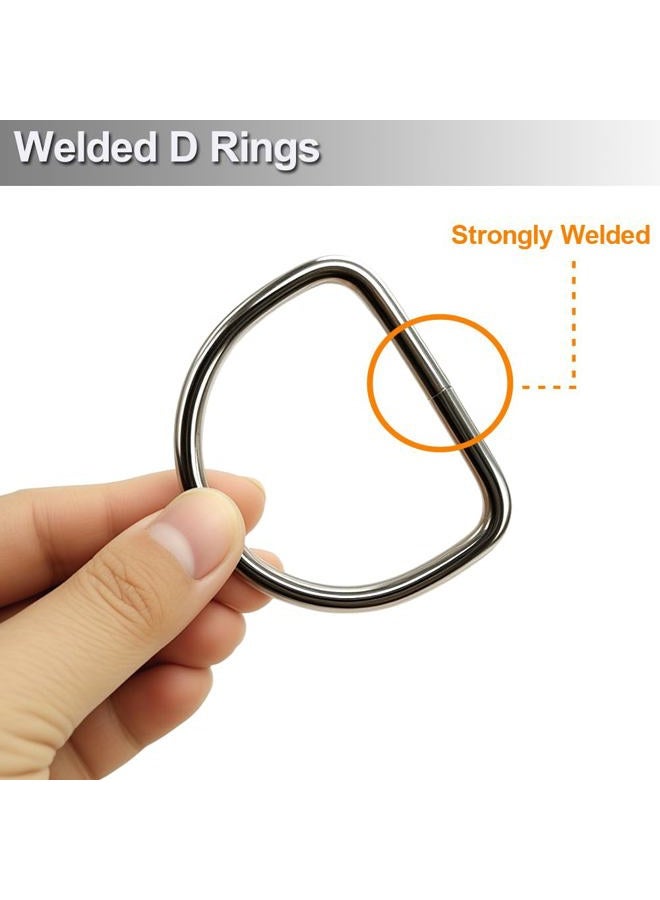 Ewparts 2.5 inch Metal D Rings Welded D-Rings Heavy Duty 6mm Thickness 6 Pack Outer Width 2.5 inch D Ring Inner Width 2 inch Metal D Ring for Craft,Sewing,Dog Collar,DIY - Image 3