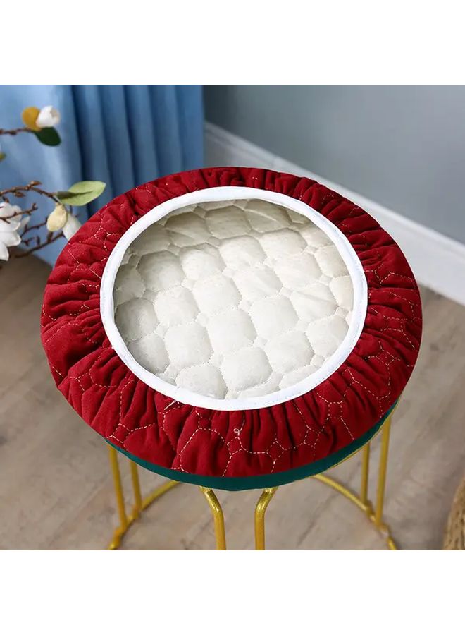 Red Heavy Duty Thickened Round Stool Cover Cushion With Tie Closure 1pc - Image 2