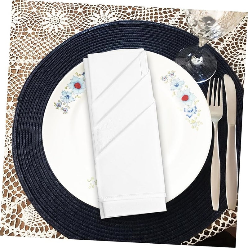 مناديل عشاء قطنية بيضاء 5 قطع عالية الامتصاص لحفلات الزفاف والحفلات والاستخدام اليومي - Image 5