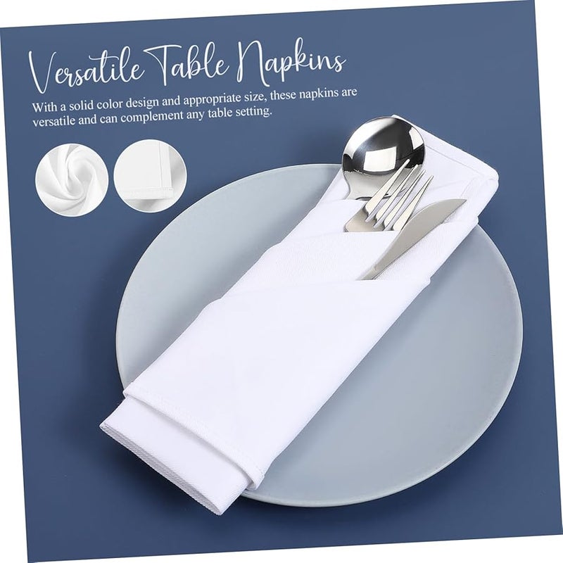 مناديل عشاء قطنية بيضاء 5 قطع عالية الامتصاص لحفلات الزفاف والحفلات والاستخدام اليومي - Image 4