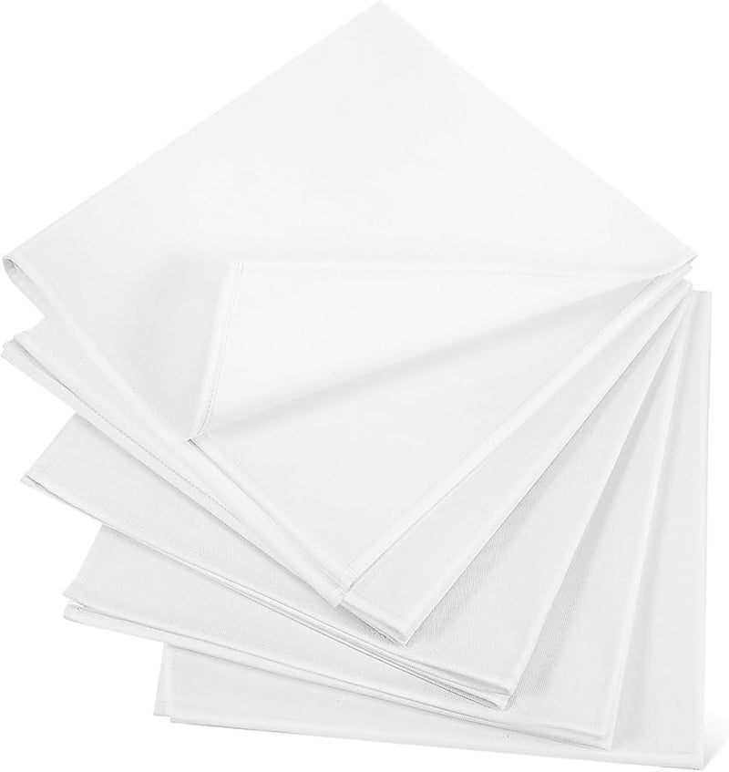 مناديل عشاء قطنية بيضاء 5 قطع عالية الامتصاص لحفلات الزفاف والحفلات والاستخدام اليومي - Image 2