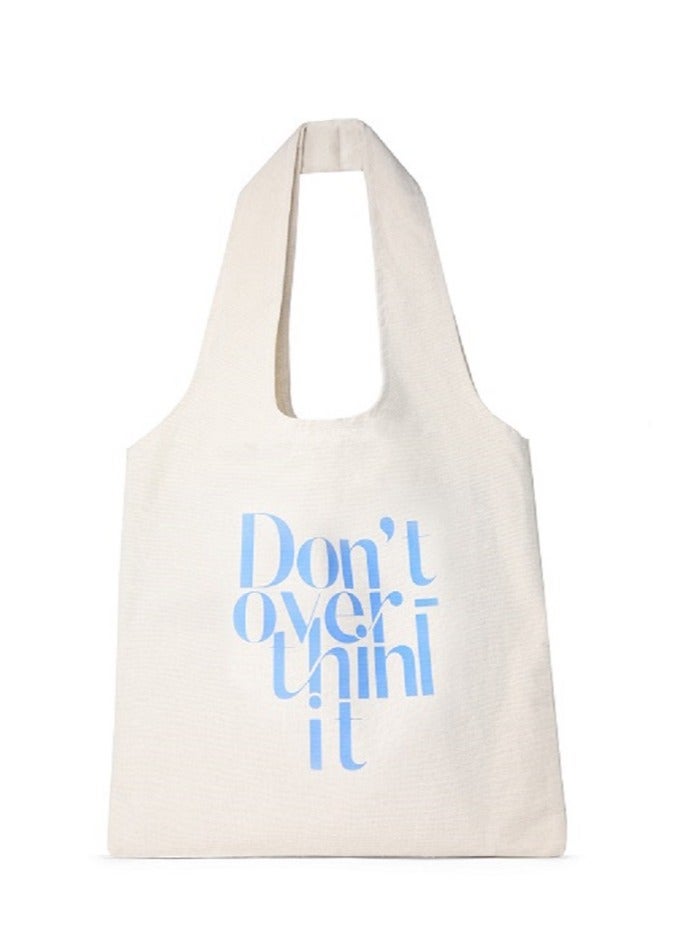 Tote Bag off White Canvas Cotton oval hand /40*35cm - Image 1