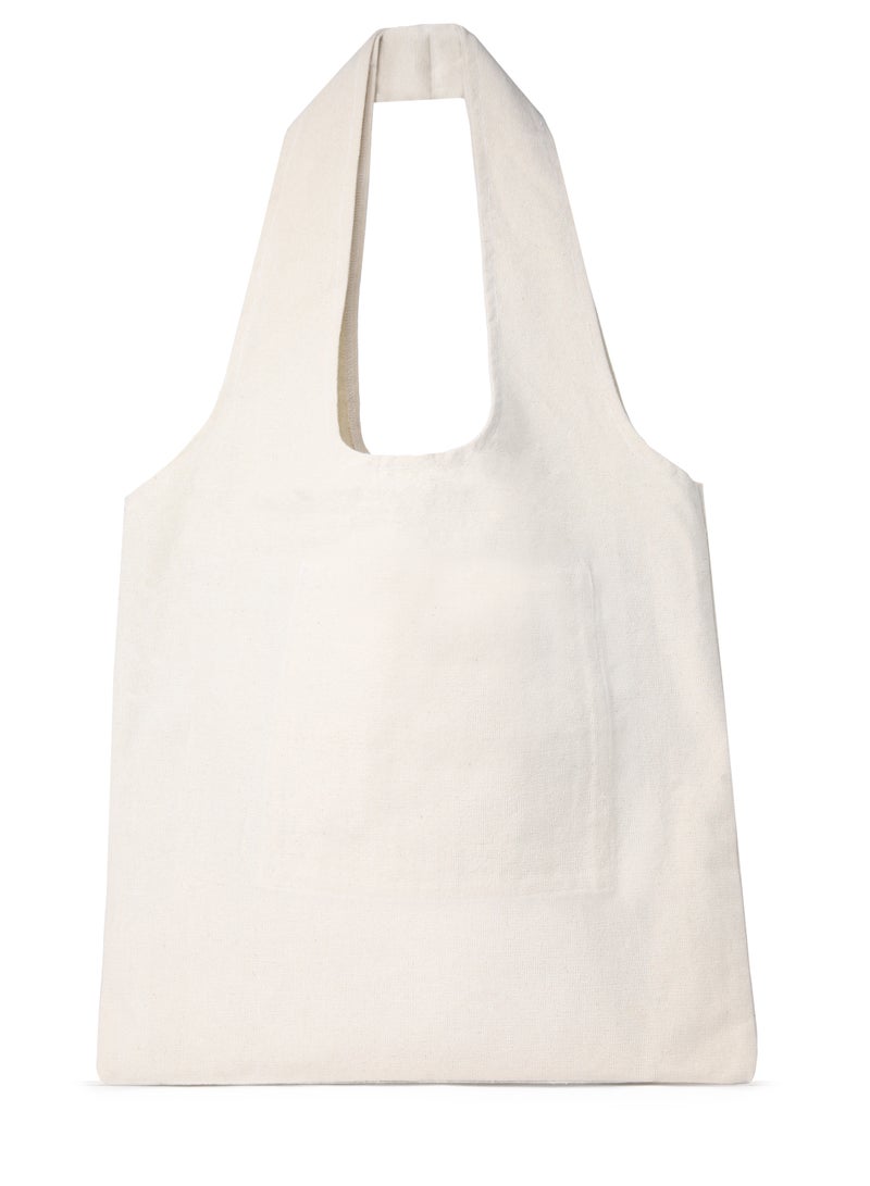 Tote Bag off White Canvas Cotton oval hand /40*35cm - Image 2