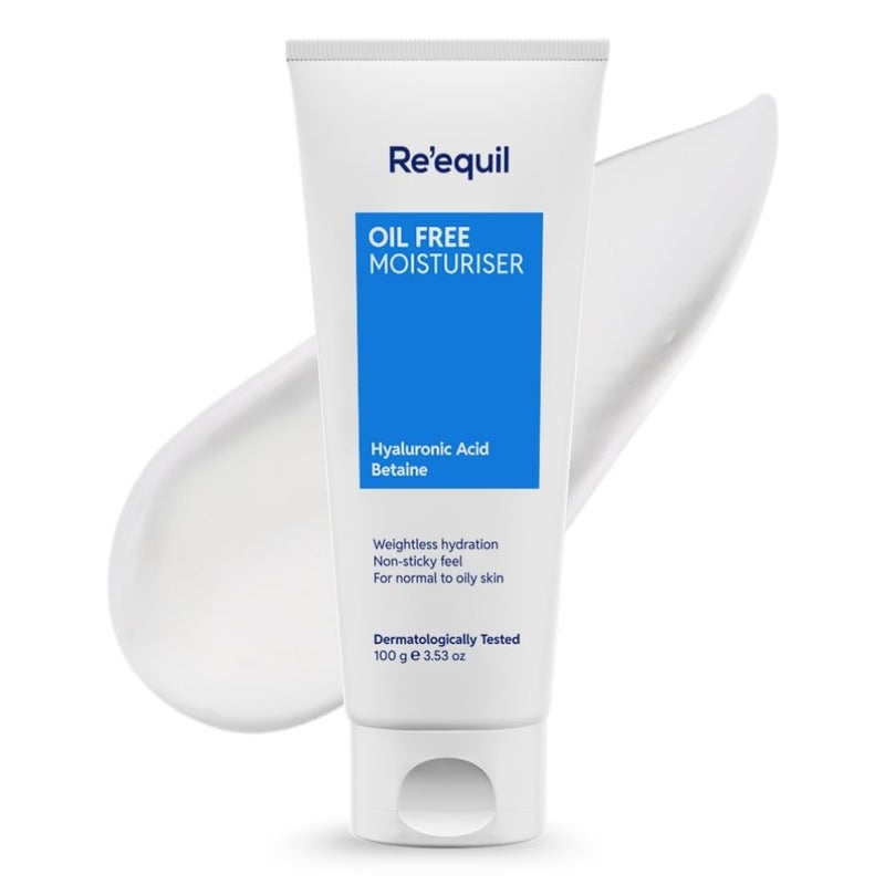 RE' EQUIL Oil Free Moisturiser Lightweight Moisturizer For Face Retains Essential Moisture Prevents Acne Breakouts Suitable For Normal, Oily Combination Skin 100G - Image 1