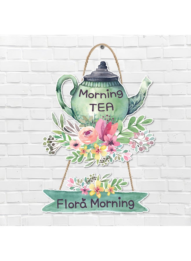 Unique Kitchen Wall Hanging In The Shape Of A Floral Teapot, Large Printed 3D Wall Model (Size 46x30 Cm), High-Quality Printed Decorative Artwork. Kitchen Decorations, Wall Murals, Modern Decor, 3D Miniature Model, Wall Décor, And Wall Art Panels. - Image 1