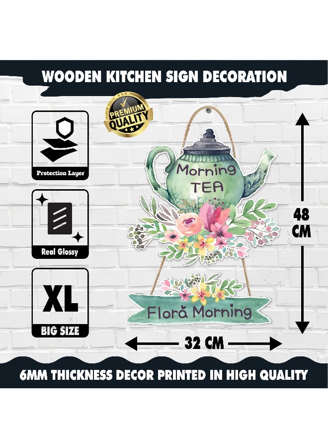 Unique Kitchen Wall Hanging In The Shape Of A Floral Teapot, Large Printed 3D Wall Model (Size 46x30 Cm), High-Quality Printed Decorative Artwork. Kitchen Decorations, Wall Murals, Modern Decor, 3D Miniature Model, Wall Décor, And Wall Art Panels. - Image 5