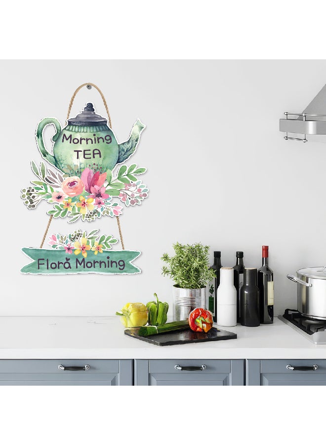 Unique Kitchen Wall Hanging In The Shape Of A Floral Teapot, Large Printed 3D Wall Model (Size 46x30 Cm), High-Quality Printed Decorative Artwork. Kitchen Decorations, Wall Murals, Modern Decor, 3D Miniature Model, Wall Décor, And Wall Art Panels. - Image 4