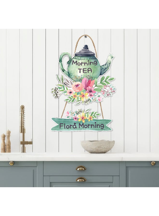 Unique Kitchen Wall Hanging In The Shape Of A Floral Teapot, Large Printed 3D Wall Model (Size 46x30 Cm), High-Quality Printed Decorative Artwork. Kitchen Decorations, Wall Murals, Modern Decor, 3D Miniature Model, Wall Décor, And Wall Art Panels. - Image 3