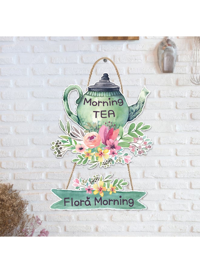 Unique Kitchen Wall Hanging In The Shape Of A Floral Teapot, Large Printed 3D Wall Model (Size 46x30 Cm), High-Quality Printed Decorative Artwork. Kitchen Decorations, Wall Murals, Modern Decor, 3D Miniature Model, Wall Décor, And Wall Art Panels. - Image 2