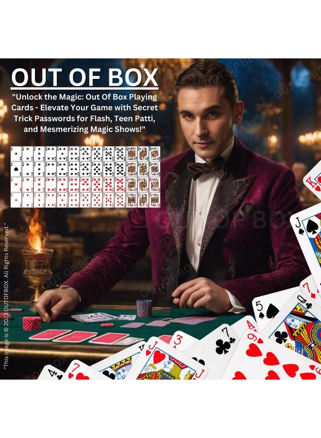 Out Of Box Magic Spy Playing Cards Secret Trick Password for Every Card Best for Flash Game, Teen Patti, Rummy, Paplu, Magic Shows_WB (Pack of 3) - Image 2