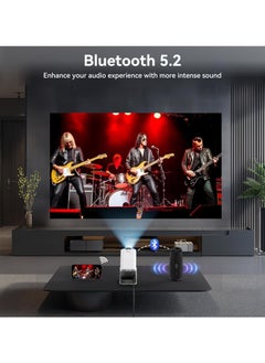JAJEEK Mini Projector 4K, Native 1080P Smart Projector Built-in Android TV 11.0, Wifi & Bluetooth, Auto Keystone, 10000 Lumens, 180° Rotation Short Throw Projector HY320 (White) – High-Brightness Portable Entertainment for Home, Office, and Outdoors  - Image 4