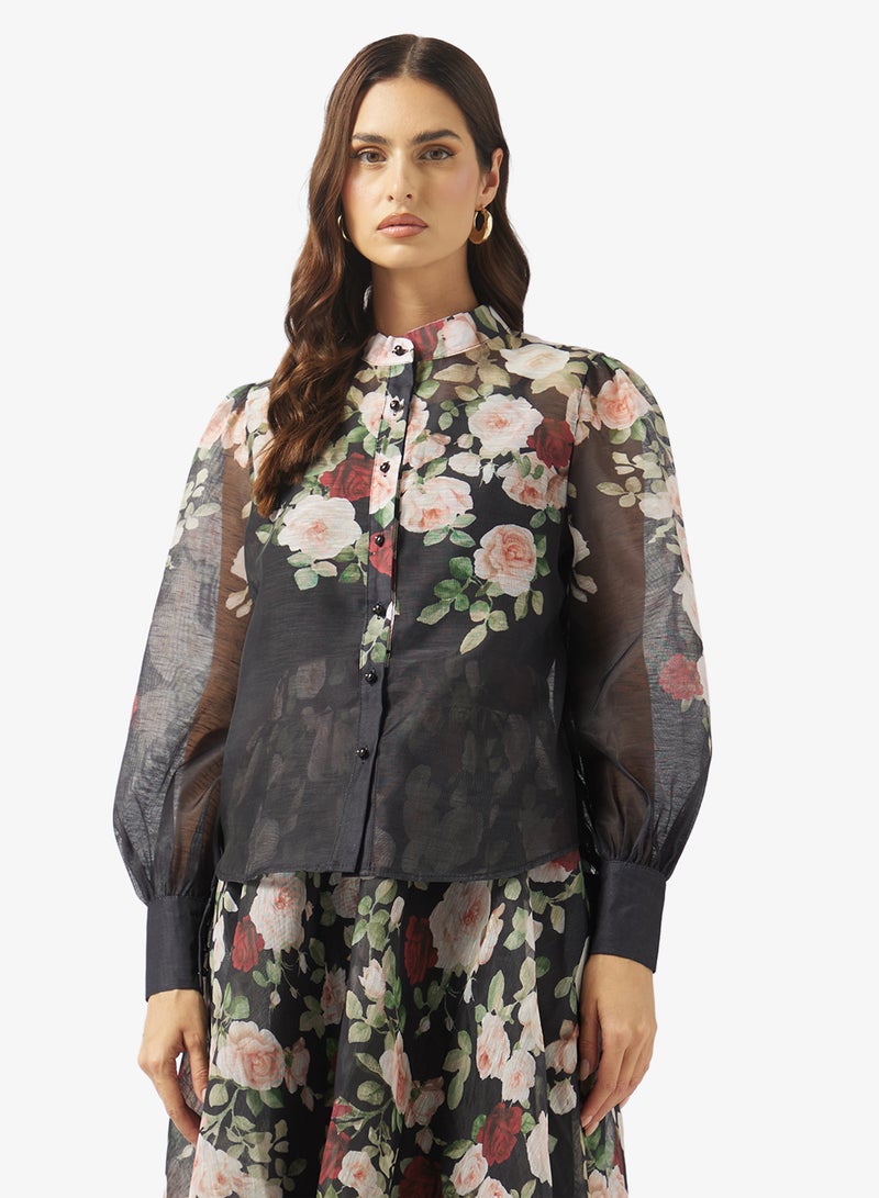 ايلا طقم بلوزة وتنورة بطبعة زهور - Image 3