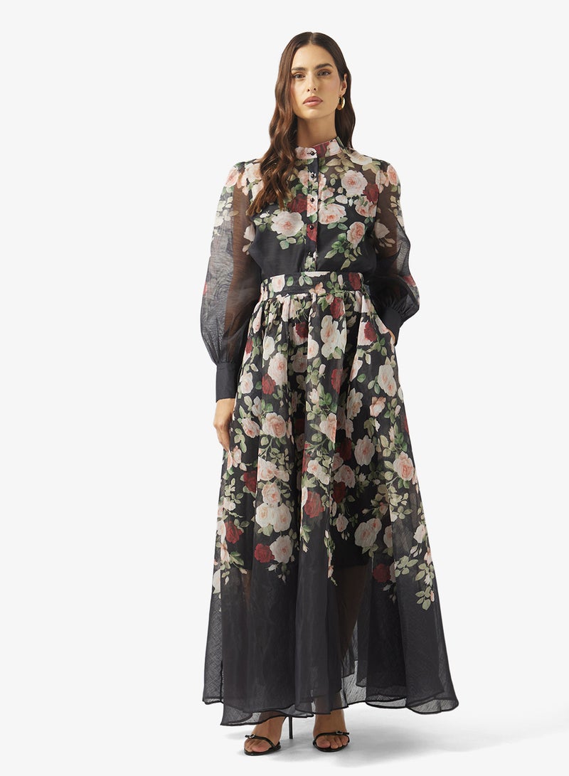 ايلا طقم بلوزة وتنورة بطبعة زهور - Image 1