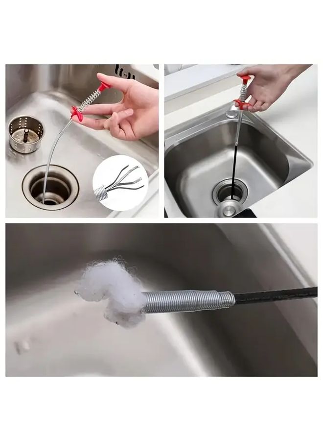 23.62 Inch Drain Unclogging Tool Toilet Plunger with 4 Claws Flexible Pipe Grabber - Image 2