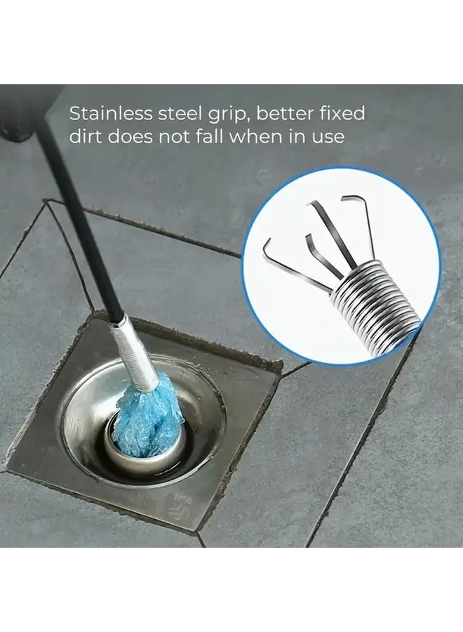 23.62 Inch Drain Unclogging Tool Toilet Plunger with 4 Claws Flexible Pipe Grabber - Image 1