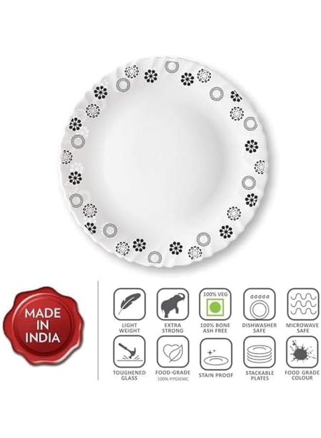 British Chef 10 Pieces Opalware Dinner Sets Microwave And Dishwasher Safe Universe Dinnerware Set With 4 Piece Full Plate 2 Piece Side Plates 2 Piece Soup Bowls 2 Piece Spoons White - Image 4