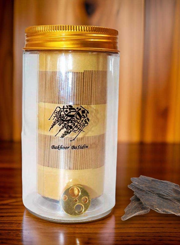 Bakhoor BoSidin Super Oud Camboadian Incense Sticks 10.5cm long Oud Bakhoor 100g with Small Cooper Holder in a Bottle - A91 - Image 4