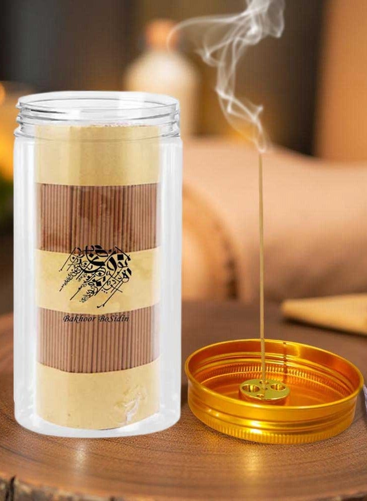 Bakhoor BoSidin Super Oud Camboadian Incense Sticks 10.5cm long Oud Bakhoor 100g with Small Cooper Holder in a Bottle - A91 - Image 2