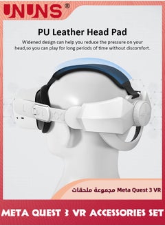 UNUNS 2-In-1 Accessoris Set For VR Headset Quest 3/2,Adjustable Head Strap And VR Shell Protective Cover,Comfort Strap Headset VR Accessories Bundle,Replacement Protective Cover For Oculus Quest 3/2  - Image 4