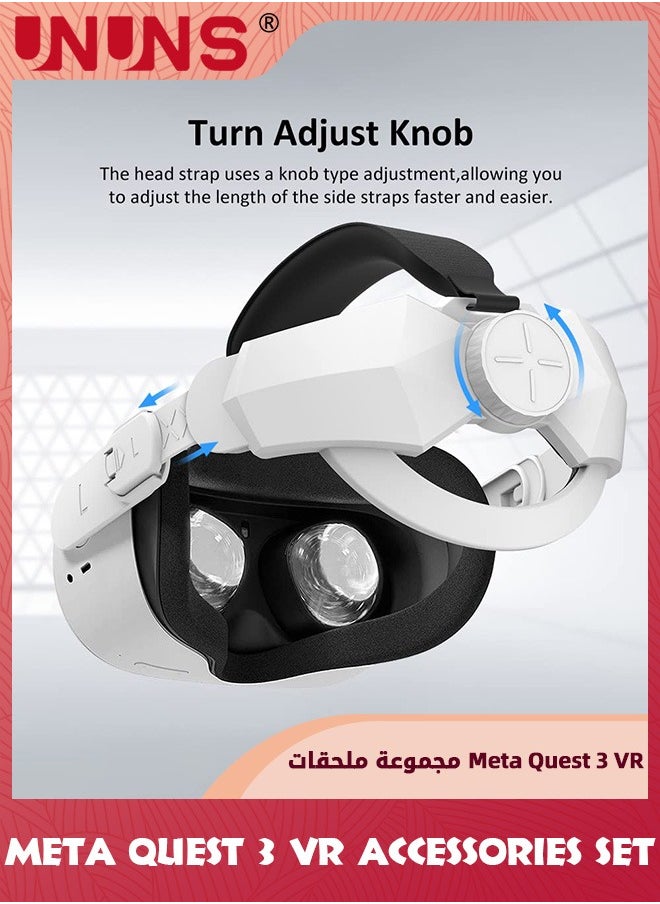 UNUNS 2-In-1 Accessoris Set For VR Headset Quest 3/2,Adjustable Head Strap And VR Shell Protective Cover,Comfort Strap Headset VR Accessories Bundle,Replacement Protective Cover For Oculus Quest 3/2  - Image 3