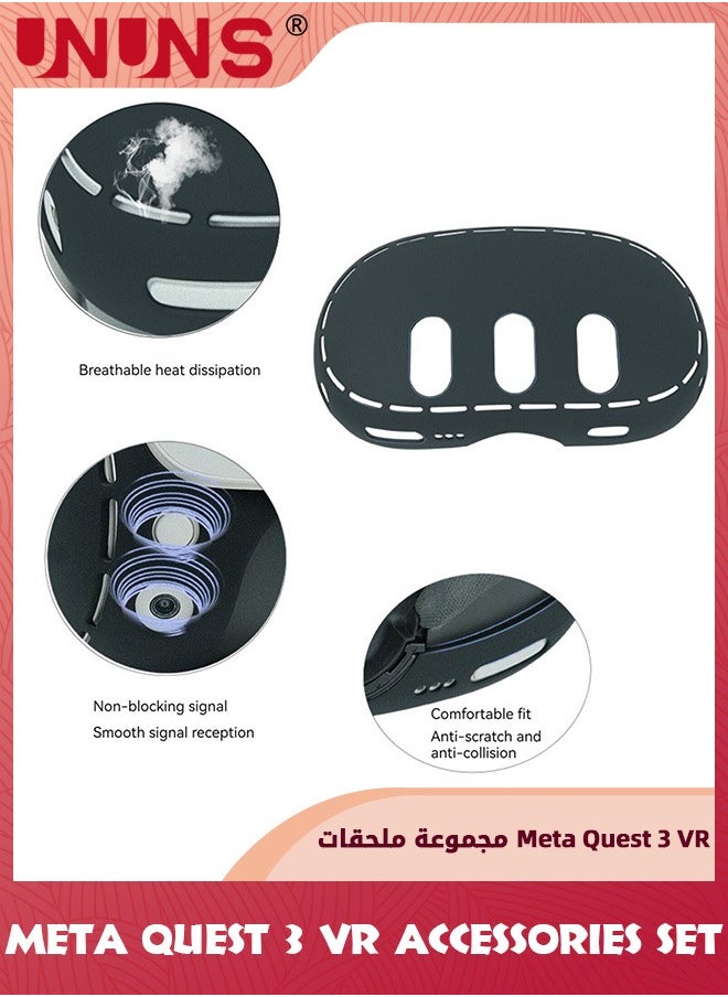 UNUNS - 2-In-1 Accessoris Set For VR Headset Quest 3/2,Adjustable Head Strap And VR Shell Protective Cover,Comfort Strap Headset VR Accessories Bundle,Replacement Protective Cover For Oculus Quest 3/2 - Image 1