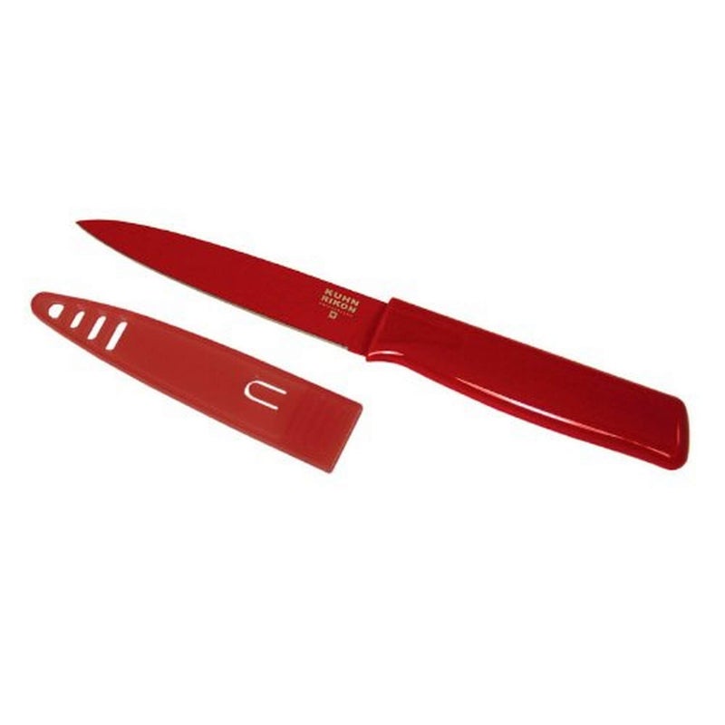 Kuhn Rikon COLORI Utility Knife with Safety Sheath 5 inch1270 cm Blade Red