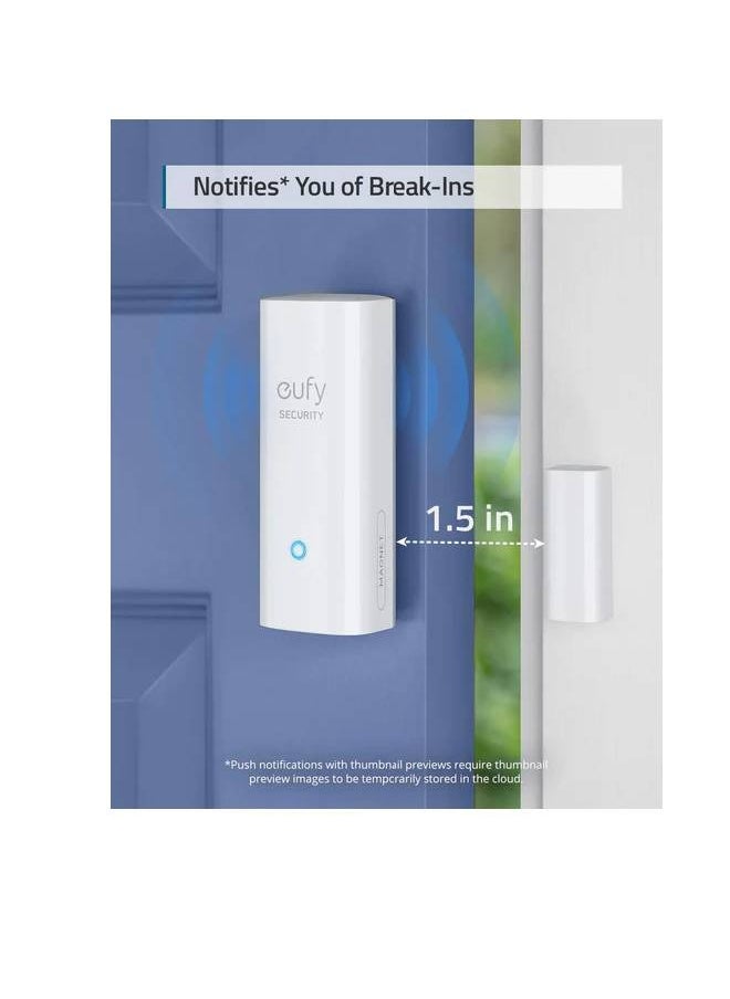 eufy Eufy Security, Entry Sensor, Detects Opened and Closed Doors or Windows, Sends Alerts - T8900 - White  - Image 3