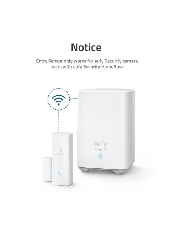 eufy Eufy Security, Entry Sensor, Detects Opened and Closed Doors or Windows, Sends Alerts - T8900 - White  - Image 4