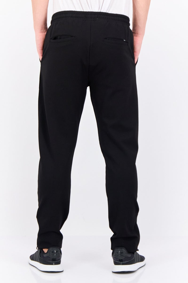 Threadbare Men Regular Fit Plain Jogger Pants, Black - Image 3
