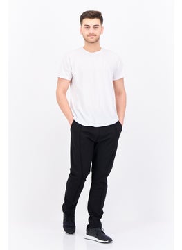 Threadbare Men Regular Fit Plain Jogger Pants, Black  - Image 4