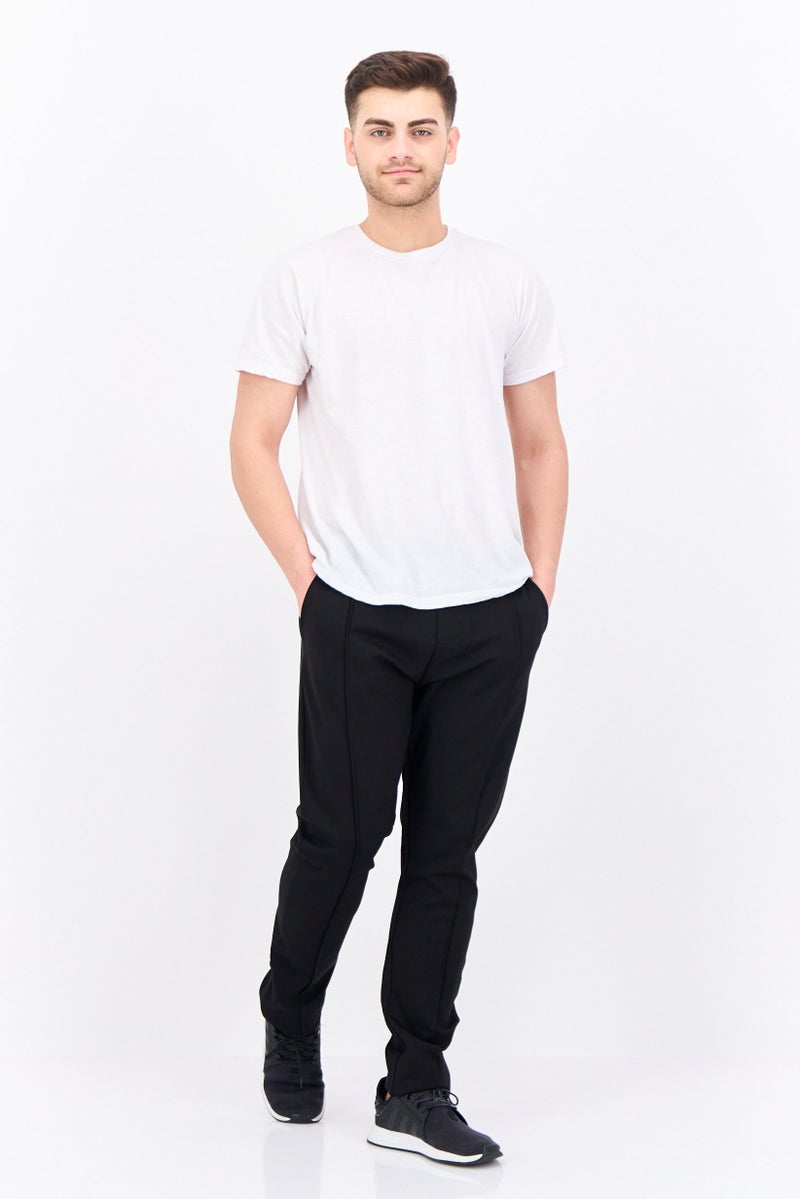 Threadbare Men Regular Fit Plain Jogger Pants, Black - Image 4