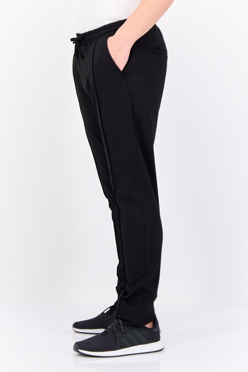 Threadbare Men Regular Fit Plain Jogger Pants, Black - Image 2