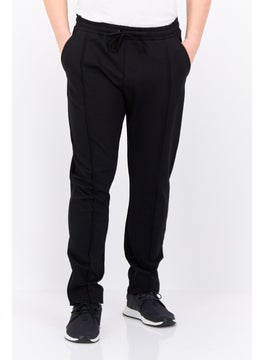 Threadbare Men Regular Fit Plain Jogger Pants, Black  - Image 1