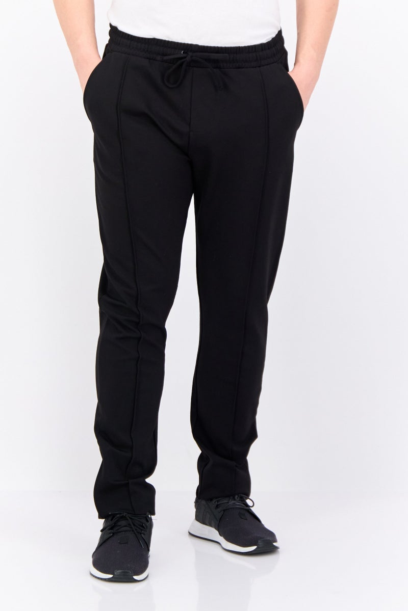 Threadbare Men Regular Fit Plain Jogger Pants, Black - Image 1