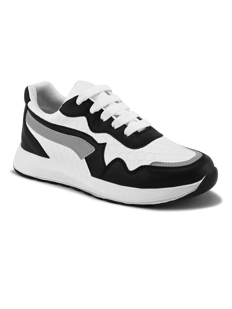 XE Looks Women's Black Sneakers | Trendy Textured Design with Lace-Up Closure | Lightweight & Stylish Sneaker Shoes For Girls & Women - Image 5
