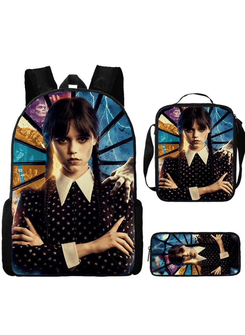 حقائب الظهر والمحافظ من Wednesday Addams حقيبة مدرسية Nevermore Hot Topic Academy Addams Family