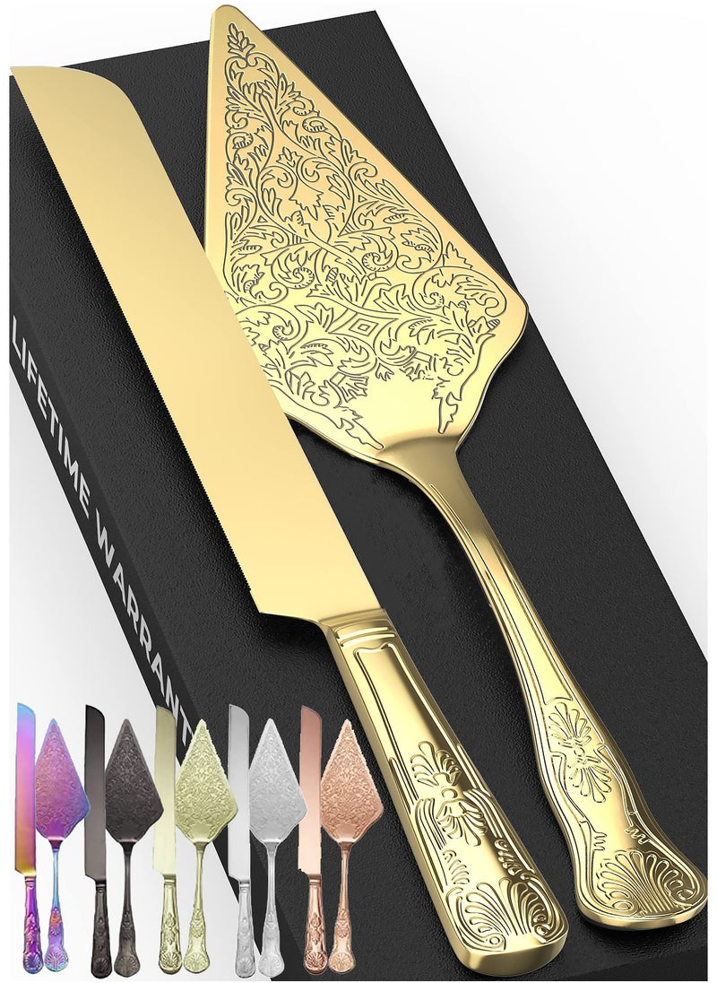 Generic - Rustic Wedding Cake Knife and Serving Set - Perfect for Weddings, Parties, Birthdays, and Anniversaries - Elegant Cake Cutting Tools for Your Special Day - Image 1