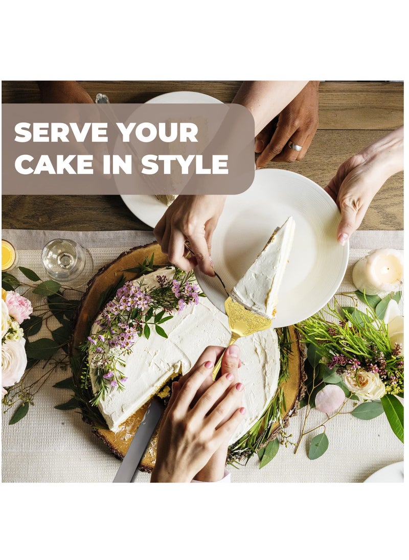 Generic - Rustic Wedding Cake Knife and Serving Set - Perfect for Weddings, Parties, Birthdays, and Anniversaries - Elegant Cake Cutting Tools for Your Special Day - Image 1