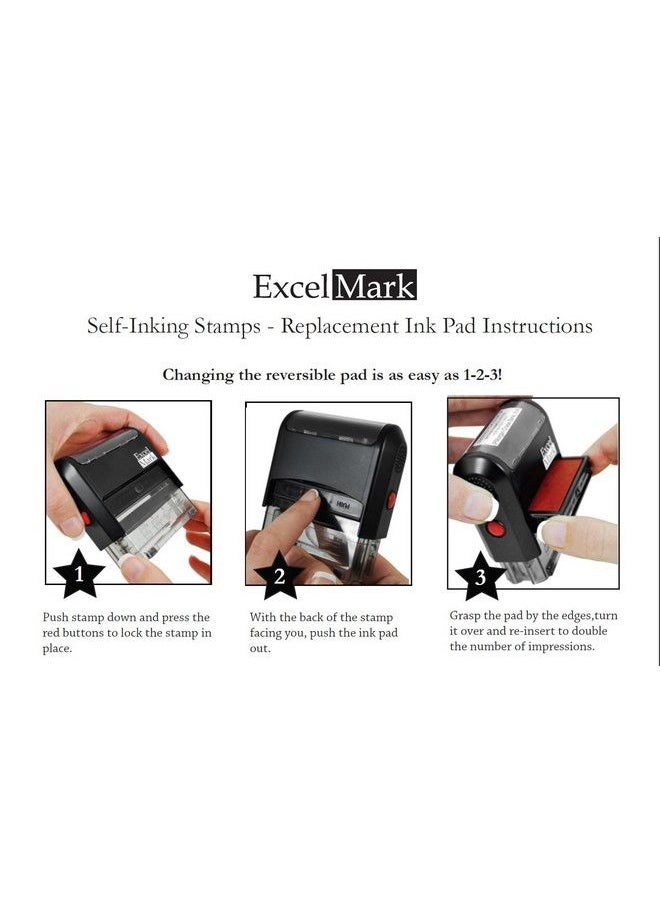 ExcelMark Processed Self Inking Rubber Stamp Red Ink (Excelmark A1539)  - Image 3