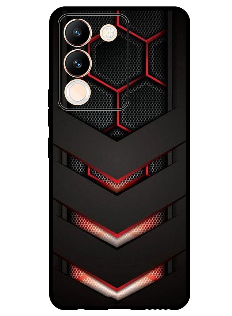 Theodor Protective Case Anti Scratch Shock Proof Bumper Cover For Vivo Y200 red & black - Image 1