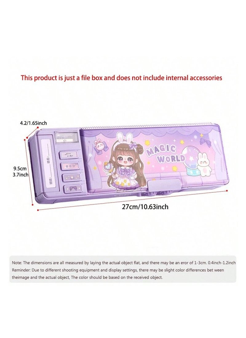 Generic Multifunctional Double-Layer Pencil Case with Password Lock – Spacious Storage Box for Boys and Girls, Featuring a Smart Lock, Large Capacity, and Cartoon Design; Organize Your Office Supplies Efficiently  - Image 3