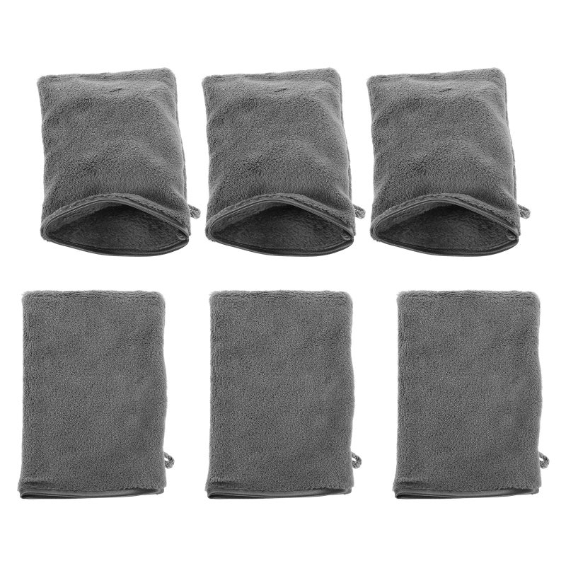 6pcs Fiber Bath Wash Mitts Face Wash Gloves Reusable Makeup Remover Mittens Face Washing Towels for Accessories - Image 3