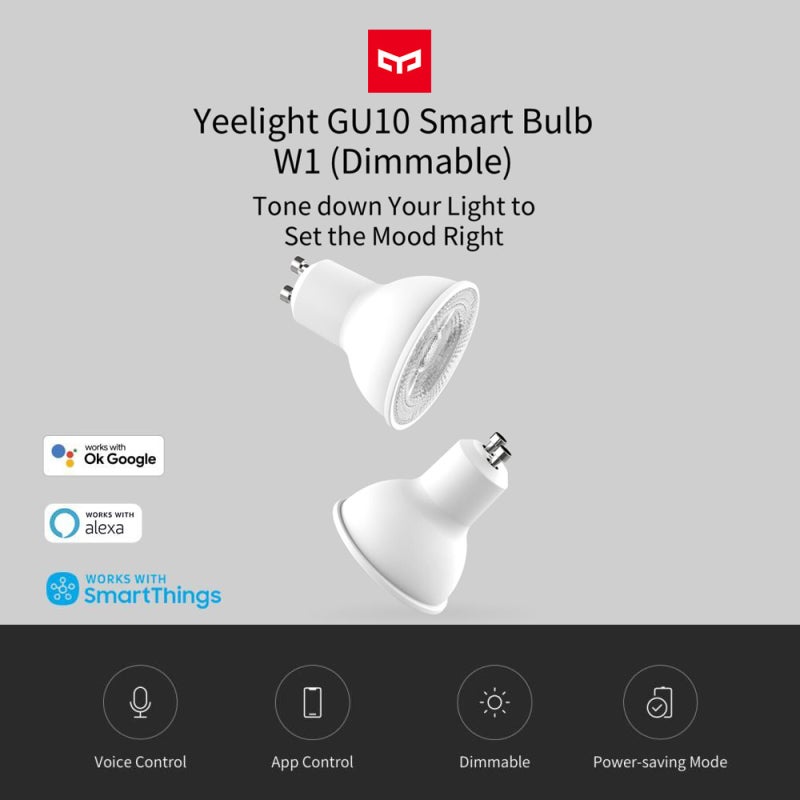يلايت لمبة Yeelight GU10 الذكية 4.8 واط قابلة للتعتيم وتعديل السطوع - لمبة موفرة للطاقة باستهلاك منخفض جداً في وضع الاستعداد للاستخدام المنزلي الداخلي - Image 3