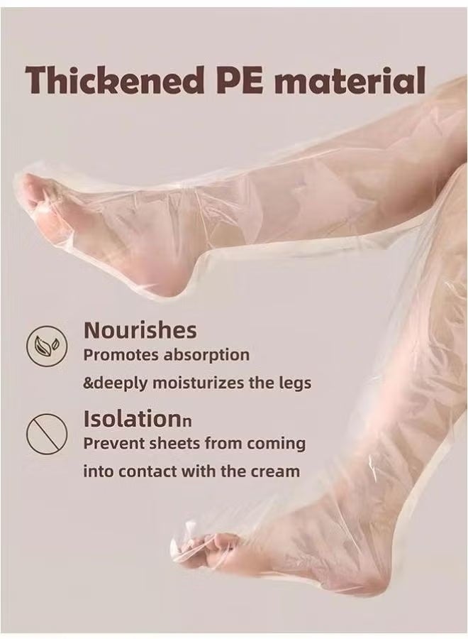 Guagua 10PCS Disposable Leg Foot Covers, PE Plastic Film for Leg & Foot Mask, Waterproof Transparent Skin Care Sleeves for Men & Women, Home Salon Use - Image 2