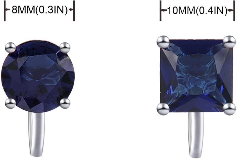 YOQUCOL 2 Pairs 8MM Cubic Zirconia Crystal Clip On Stud Earrings Non Pierced Stud Earrings For Women - Image 2