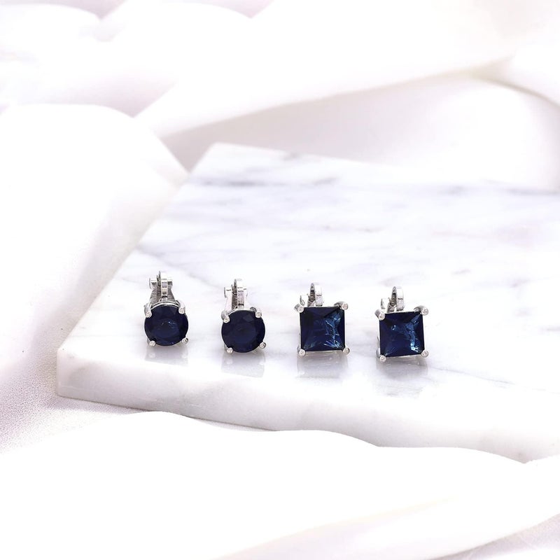 YOQUCOL 2 Pairs 8MM Cubic Zirconia Crystal Clip On Stud Earrings Non Pierced Stud Earrings For Women - Image 3