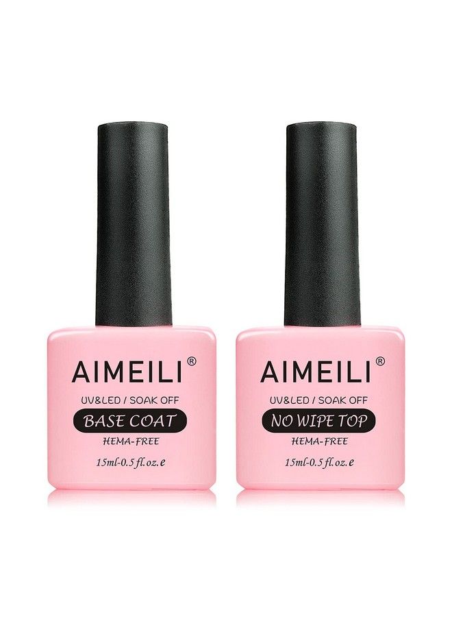 AIMEILI طلاء أظافر جل هيمافري يو في ليد يدوم طويلاً بلمسة نهائية لامعة بدون مسح، مجموعة من قطعتين بحجم 15 مل - Image 1