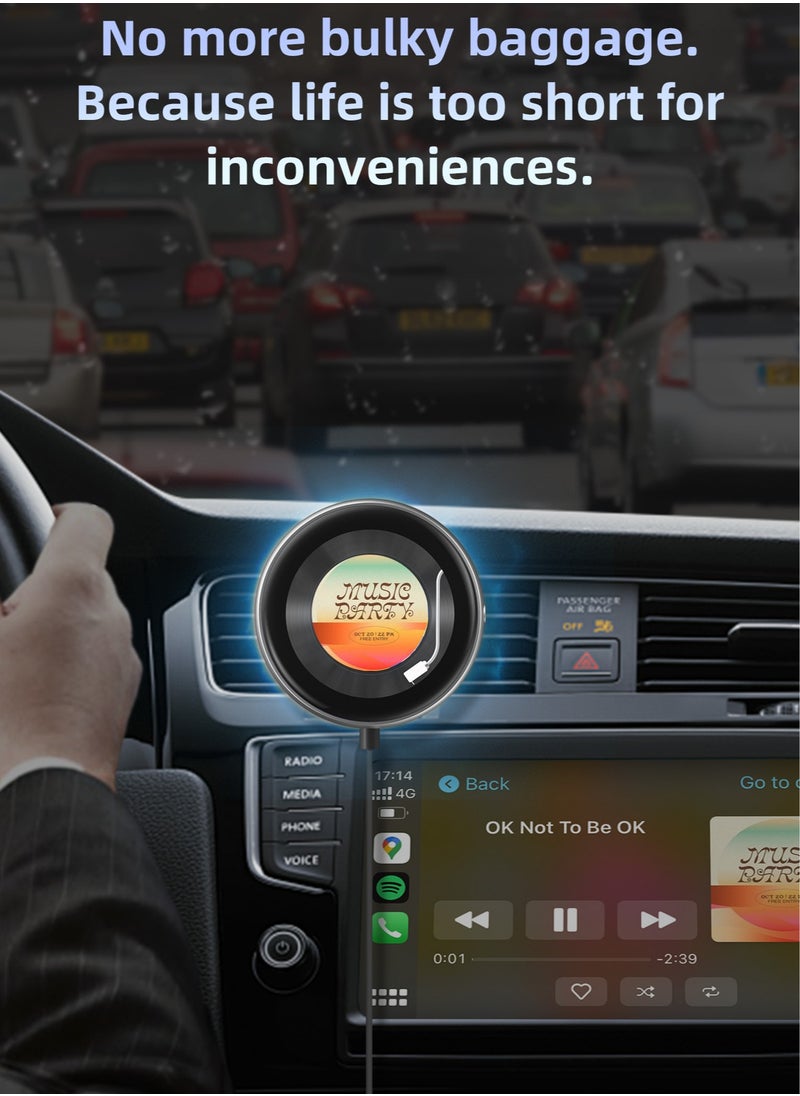 Ottocast Wireless CarPlay Adapter with 1.6-Inch Screen, Wired to Wireless CarPlay Converter Compatible with Android & iOS, Multifunctional Display for Car Frame & Music Cover, Stable and Easy Connection, Fits 99% of Cars ﻿ ﻿  - Image 5