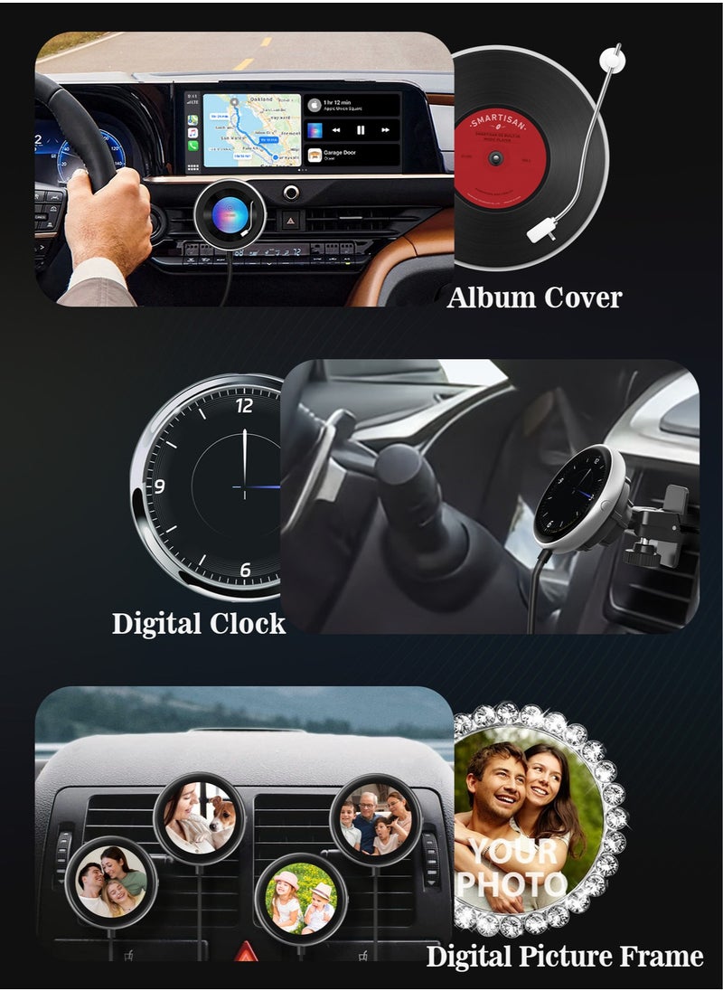 Ottocast - Wireless CarPlay Adapter with 1.6-Inch Screen, Wired to Wireless CarPlay Converter Compatible with Android & iOS, Multifunctional Display for Car Frame & Music Cover, Stable and Easy Connection, Fits 99% of Cars ﻿ ﻿ - Image 1