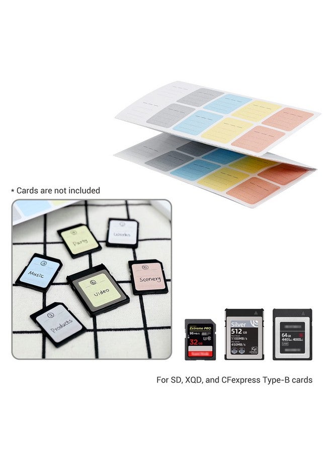 JJC (120-Count) Camera Memory Card Label Stickers For Sd Xqd Cfexpress Type-B Card, 5 Colors Flash Drive Adhesive Label Stickers Removable And Markable Each Size 0.79 X 0.98 - Image 2